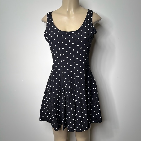 Spoiled Girls medium black and white polka dot mini dress - Picture 1 of 6